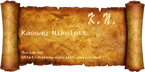 Kassay Nikolett névjegykártya